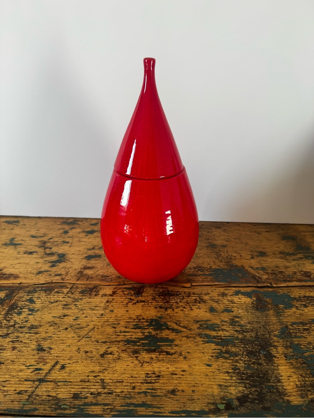 Red Ceramic Decorative Jar with Lid - Home Accents